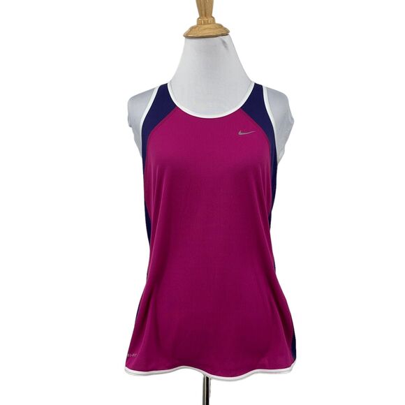 Nike Tank Top Womens M Colorblock Sleeveless Mesh Dri Fit Racerback Running Gym - Picture 1 of 14